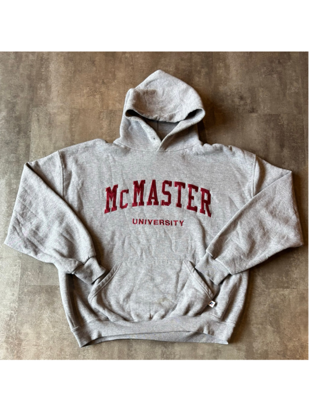 Vintage Russell Athletic McMaster University Hoodie Mens XL
